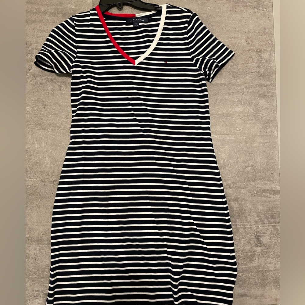 Tommy Hilfiger Cotton V-Neck T-Shirt Dress | Size M